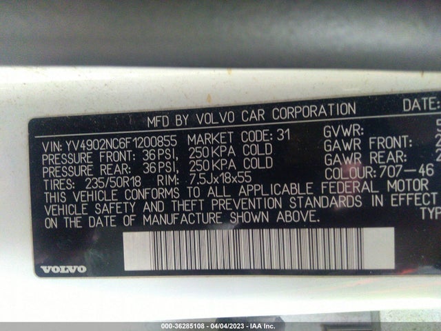 2015 VOLVO XC70 T6 PREMIER PLUS VIN: YV4902NC6F1200855