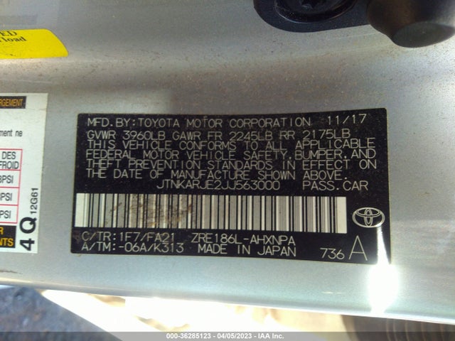 Toyota COROLLA IM 2018 JTNKARJE2JJ563000 Image 11