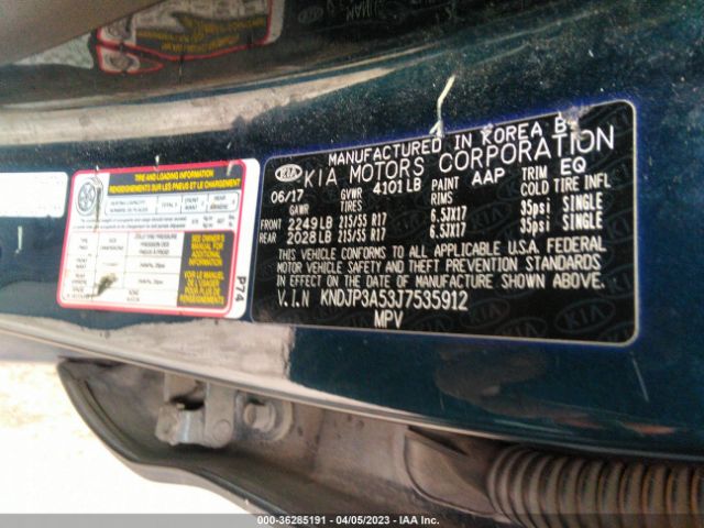 KNDJP3A53J7535912 KIA SOUL +
