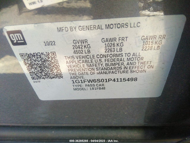 Chevrolet Bolt Ev 1lt 2023 1G1FW6S01P4115498 Image 10