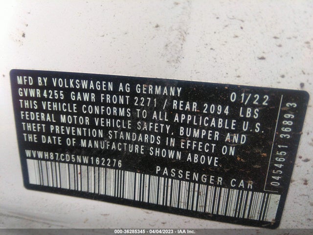 WVWH87CD5NW162276 Volkswagen GOLF GTI S