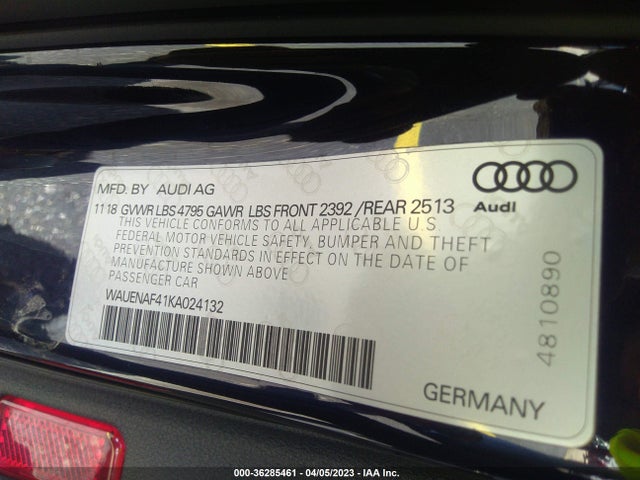 WAUENAF41KA024132 Audi A4 Premium Plus