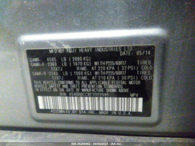 4S4BRBCC8E3322595 Subaru Outback 2.5i Premium