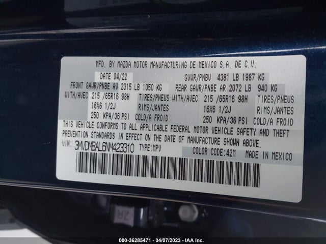 2022 MAZDA CX-30 2.5 S VIN: 3MVDMBAL6NM423310