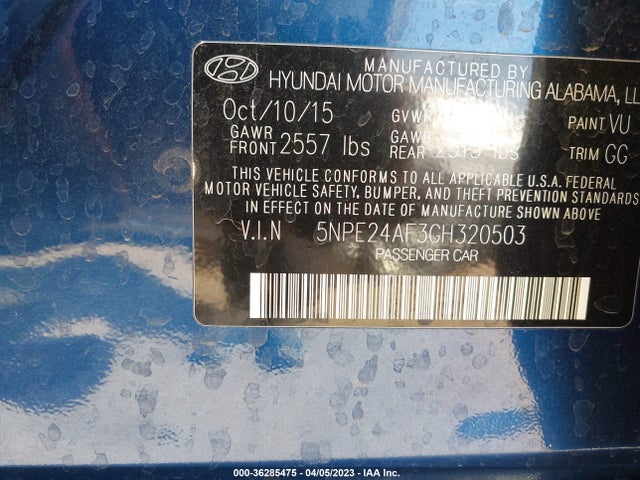 Hyundai Sonata 2.4l Se 2016 5NPE24AF3GH320503 Image 10