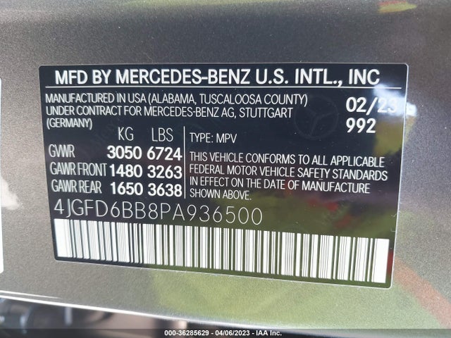 2023 Mercedes-Benz GLE-Class, VIN: 4JGFD6BB8PA936500