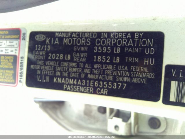 KNADM4A31E6355377 KIA RIO LX