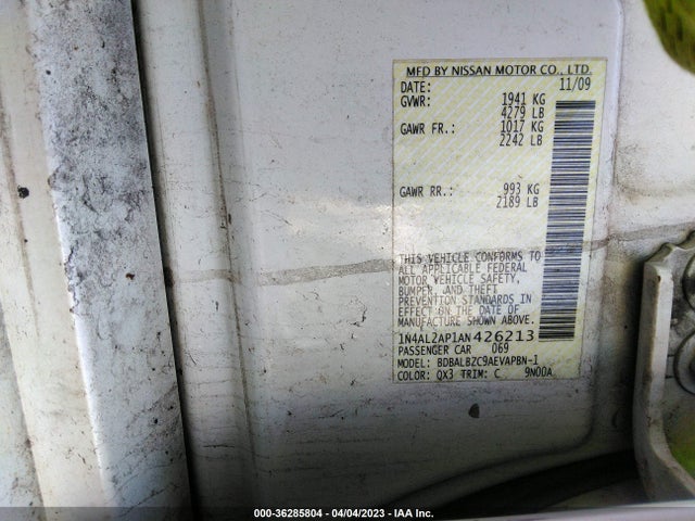 2010 NISSAN ALTIMA 2.5 SL VIN: 1N4AL2AP1AN426213