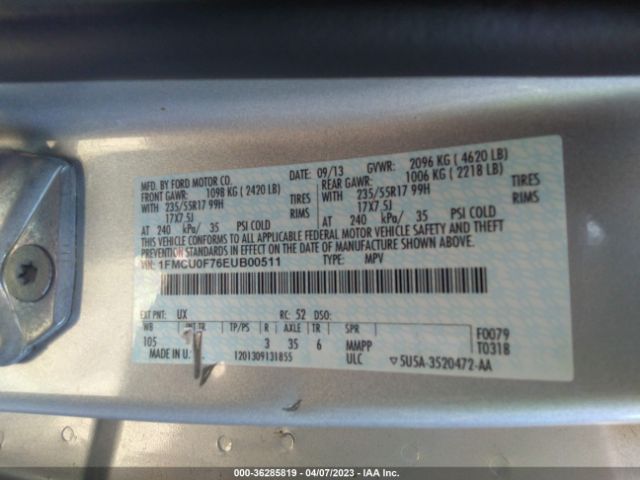 1FMCU0F76EUB00511 Ford ESCAPE S