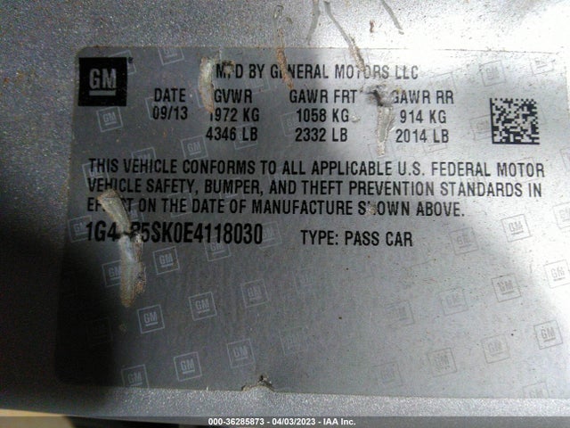 1G4PR5SK0E4118030 Buick Verano Convenience Group