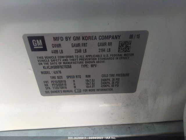 KL4CJHSB0FB270358 Buick Encore Premium