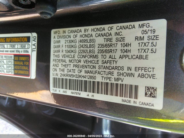 Honda CR-V LX 2019 2HKRW5H32KH412850 Image 10