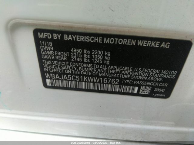 WBAJA5C51KWW16762 BMW 5 Series 530i