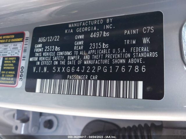 5XXG64J22PG176786 KIA K5 Gt-line