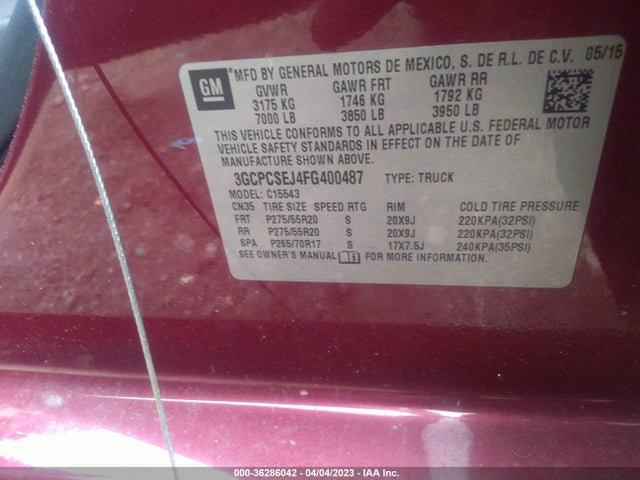 Chevrolet Silverado 1500 Ltz 2015 3GCPCSEJ4FG400487 Image 10