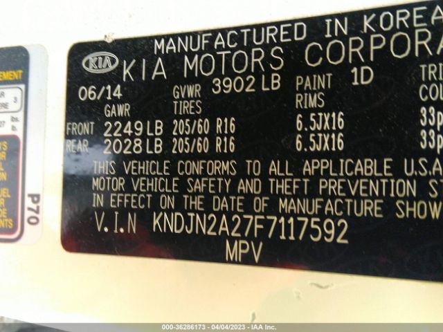 KNDJN2A27F7117592 KIA Soul Base