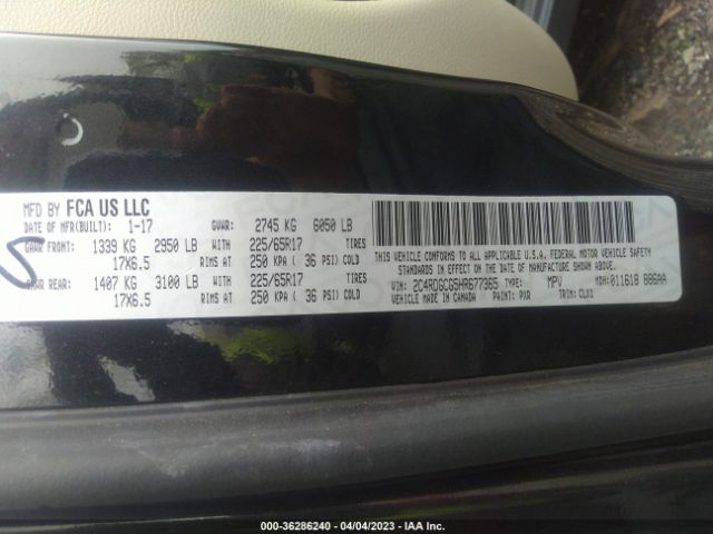 2C4RDGCG5HR677365 Dodge Grand Caravan Sxt