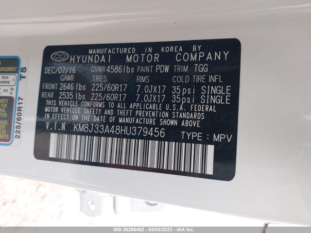 Hyundai TUCSON SE 2017 KM8J33A48HU379456 Image 9