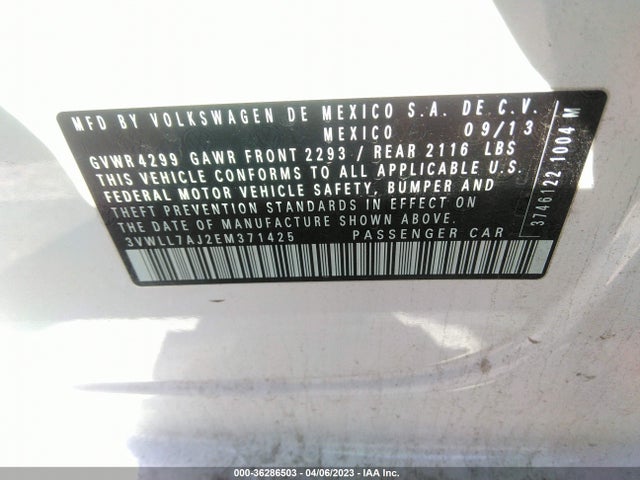 3VWLL7AJ2EM371425 Volkswagen Jetta Sedan Tdi