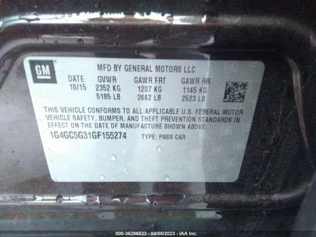 1G4GC5G31GF155274 Buick Lacrosse Leather