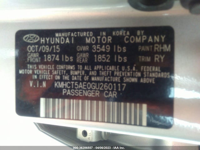 Hyundai ACCENT SE 2016 KMHCT5AE0GU260117 Image 10