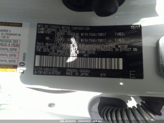 Toyota 4RUNNER SR5 2018 JTEBU5JR5J5510741 Image 10