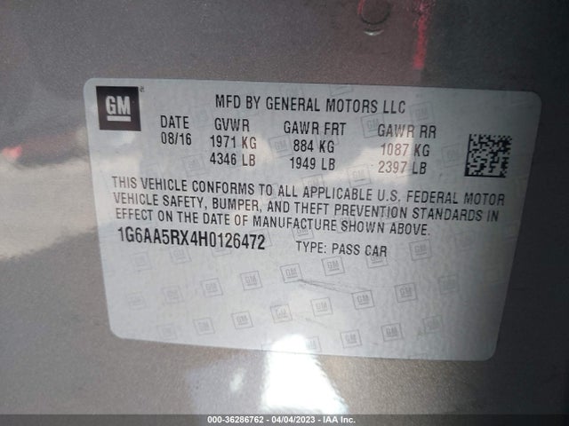 1G6AA5RX4H0126472 Cadillac Ats Sedan Rwd