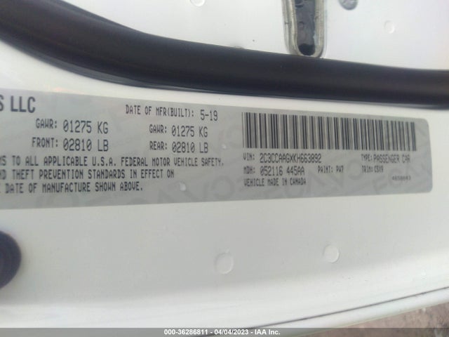 2C3CCAAGXKH663892 Chrysler 300 Touring