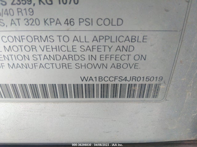 WA1BCCFS4JR015019 Audi Q3