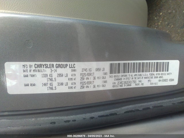 2C4RC1BG2ER317581 Chrysler Town & Country Touring