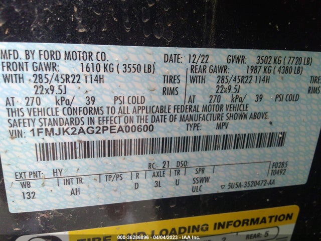2023 Ford Expedition, VIN: 1FMJK2AG2PEA00600