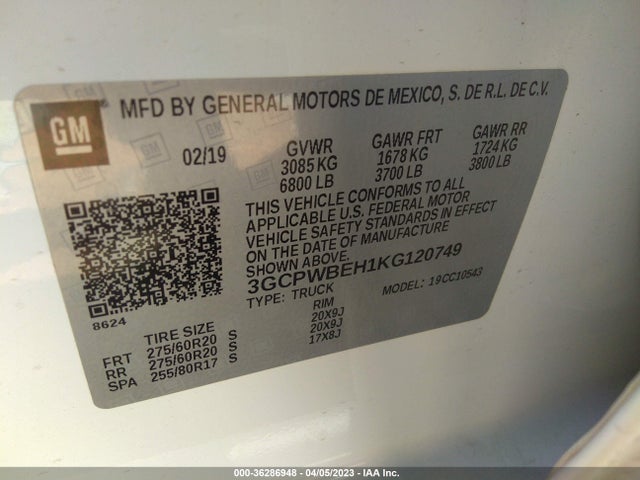 Chevrolet Silverado 1500 Custom 2019 3GCPWBEH1KG120749 Image 11