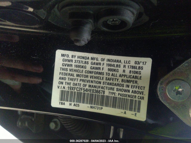 Honda Civic Lx 2017 19XFC2F54HE036678 Image 9