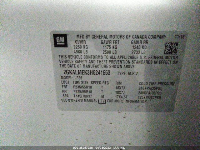 2GKALMEK3H6241653 GMC Terrain Sle