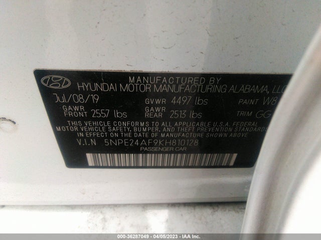 Hyundai SONATA SE 2019 5NPE24AF9KH810128 Image 9