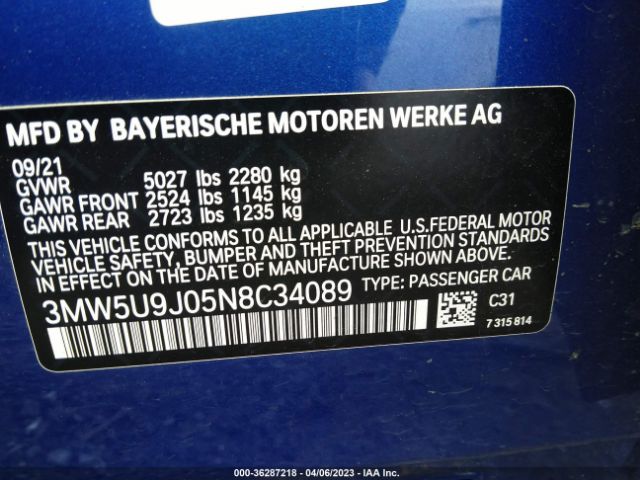 3MW5U9J05N8C34089 BMW 3 Series M340i Xdrive