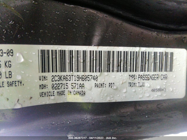 2009 CHRYSLER 300 300C HEMI VIN: 2C3KA63T19H605740