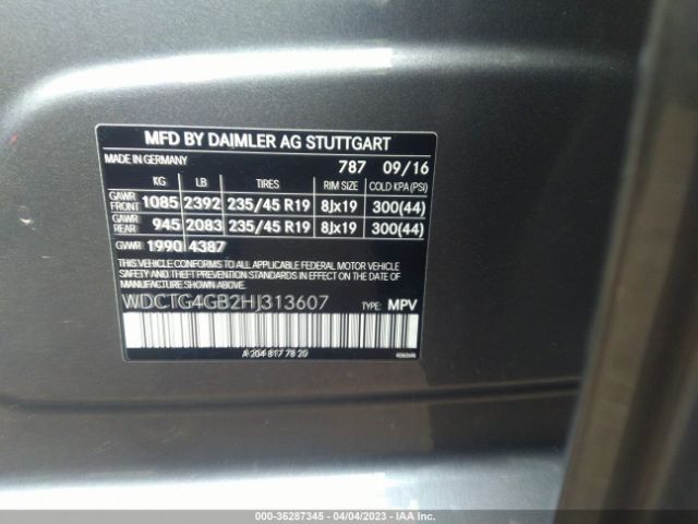 WDCTG4GB2HJ313607 Mercedes-Benz Gla Gla 250