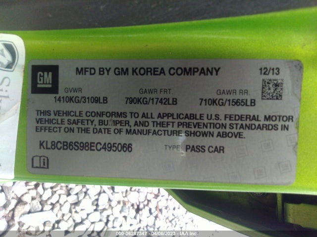 Chevrolet SPARK LS 2014 KL8CB6S98EC495066 Image 9