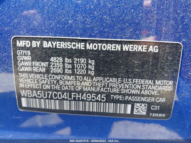 WBA5U7C04LFH49545 BMW 3 Series M340i