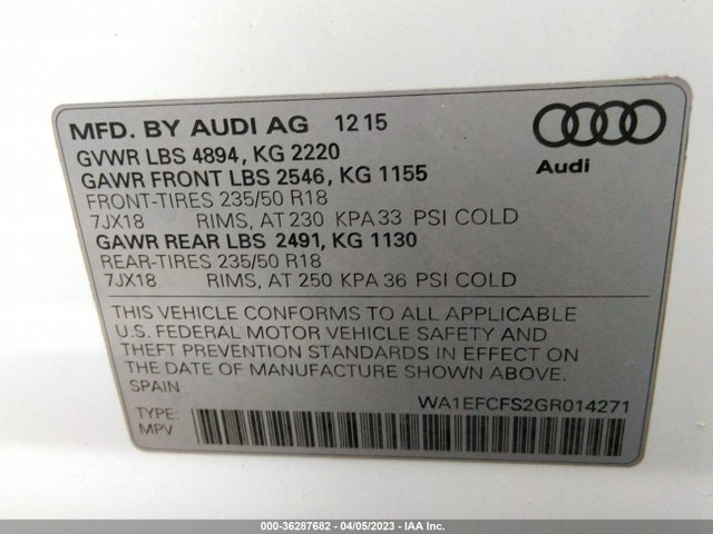 WA1EFCFS2GR014271 Audi Q3 Premium Plus