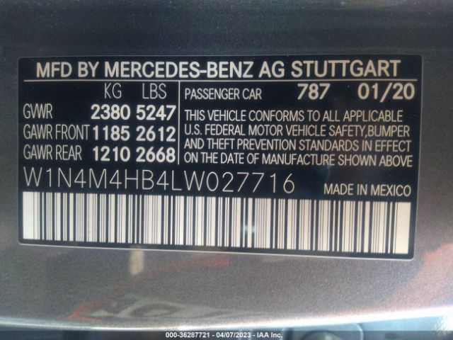 W1N4M4HB4LW027716 Mercedes-Benz Glb Glb 250