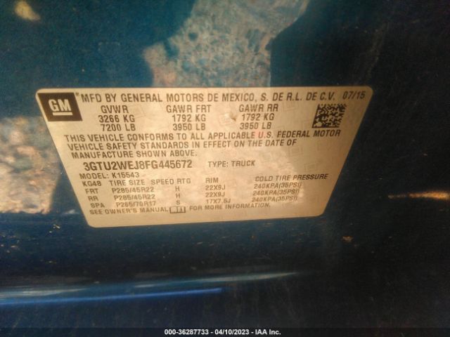 3GTU2WEJ8FG445672 GMC Sierra 1500 Denali