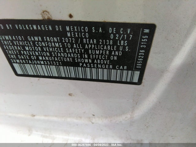 Volkswagen Jetta 1.4t Se 2017 3VWB67AJ0HM331321 Image 10