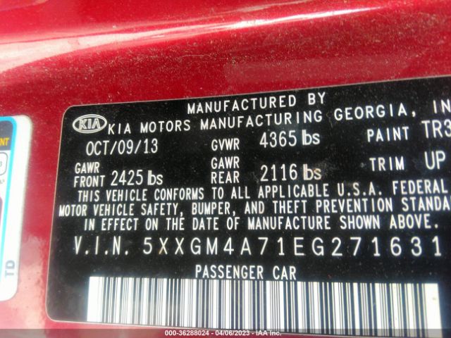 5XXGM4A71EG271631 KIA Optima Lx