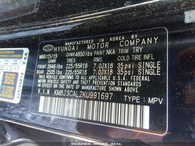 Hyundai Tucson Limited 2019 KM8J3CAL2KU991697 Image 10