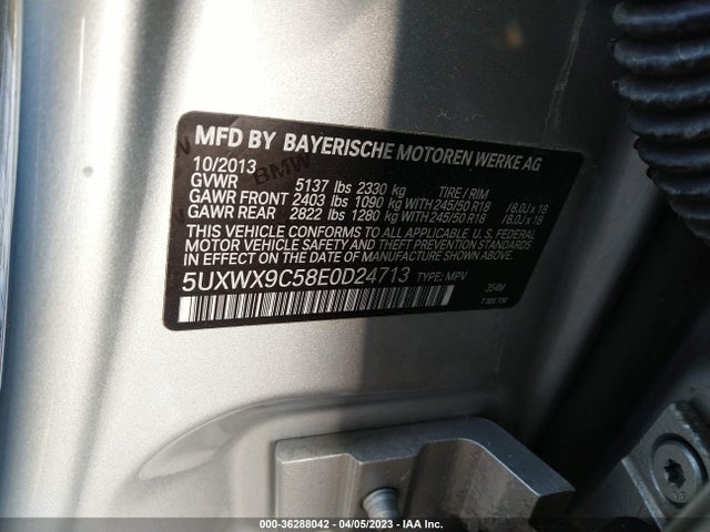 5UXWX9C58E0D24713 BMW X3 Xdrive28i