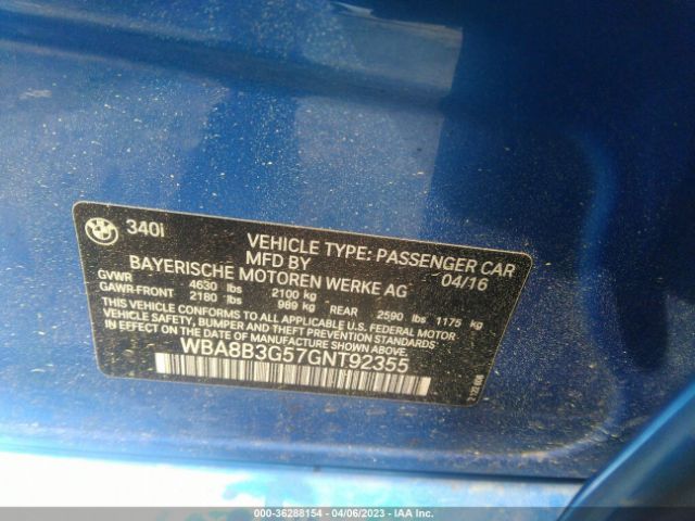 WBA8B3G57GNT92355 BMW 3 Series 340i