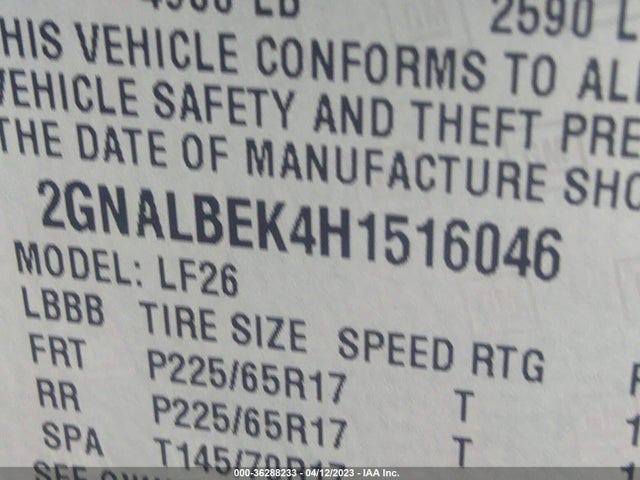 Chevrolet EQUINOX LS 2017 2GNALBEK4H1516046 Image 10