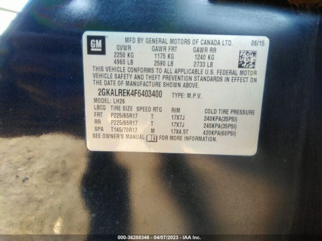 2GKALREK4F6403400 GMC Terrain Sle